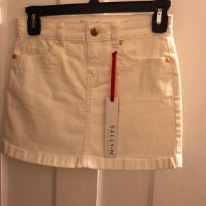 White jean skirt